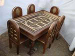 Wooden Carving, Brass Dining Set