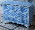 Bone Inlay - 4 Drawer Bedside Cabinet