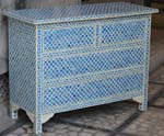 Bone Inlay | Roman Stool with Cushion