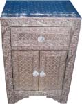 White Metal Bedside Cabinet