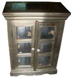 White Metal Cabinet glass panel