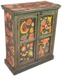 painted glass cabinet