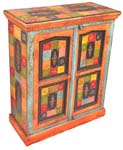 painted round top cabinet